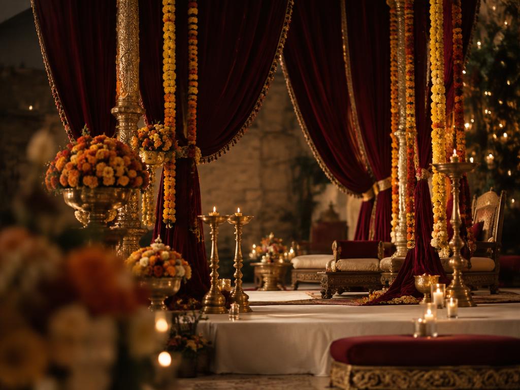 Traditional Indian ceremony setting